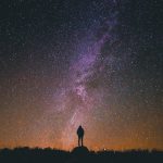 Person Looking at Starry Night Sky